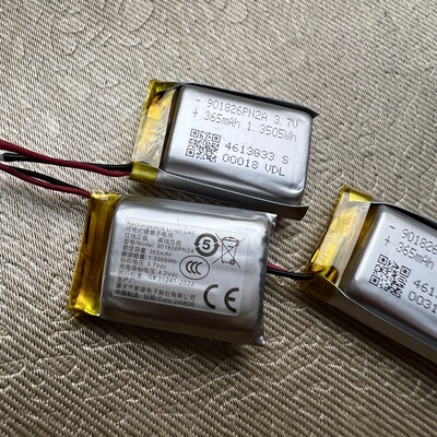 软包3.7v聚合物锂电池无保护板365mah充电仓蓝牙音箱901826有CCC