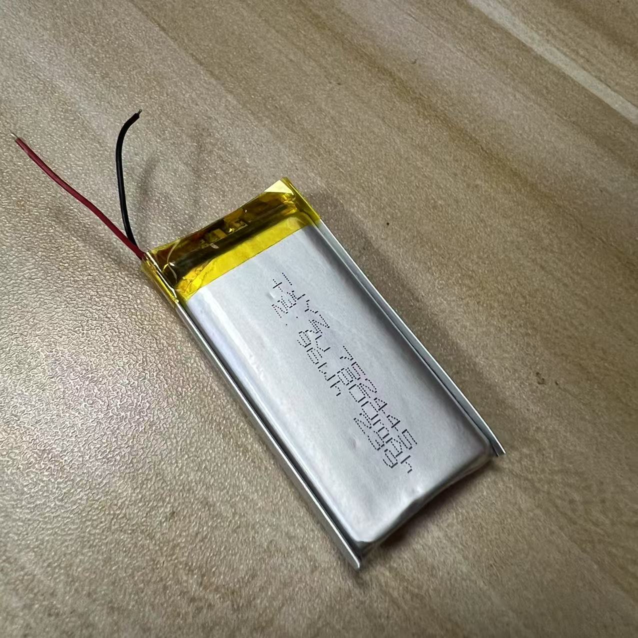 聚合物电芯3.7V可充电锂电池蓝牙音箱行车记录仪800mAh规格752445
