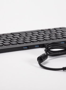 penclic WIRED C3迷你键盘台式机笔记本电脑USB键盘拉丝铝HUB 3口