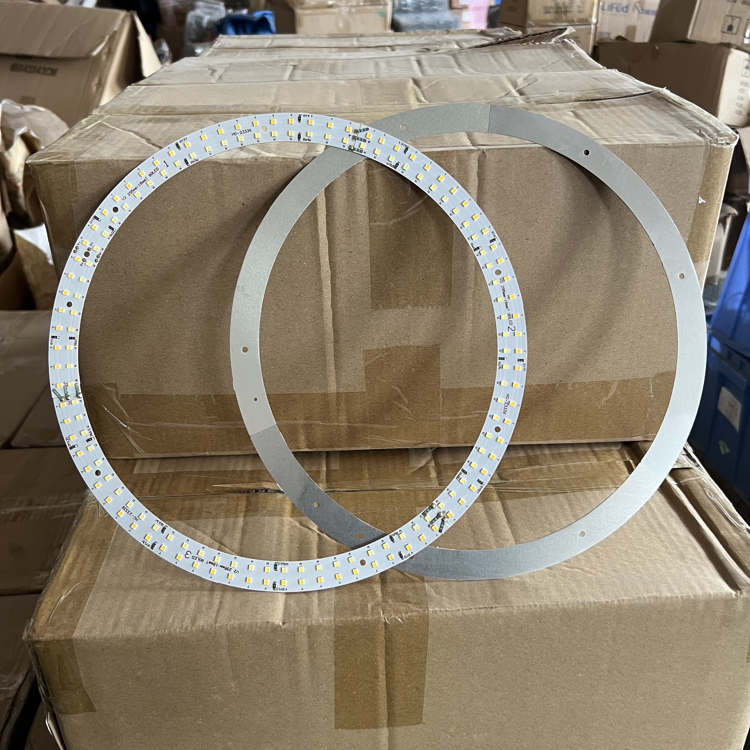 80个LED吸顶灯板灯盘16W灯芯贴片圆形295mm铝基板 双色直播补光灯