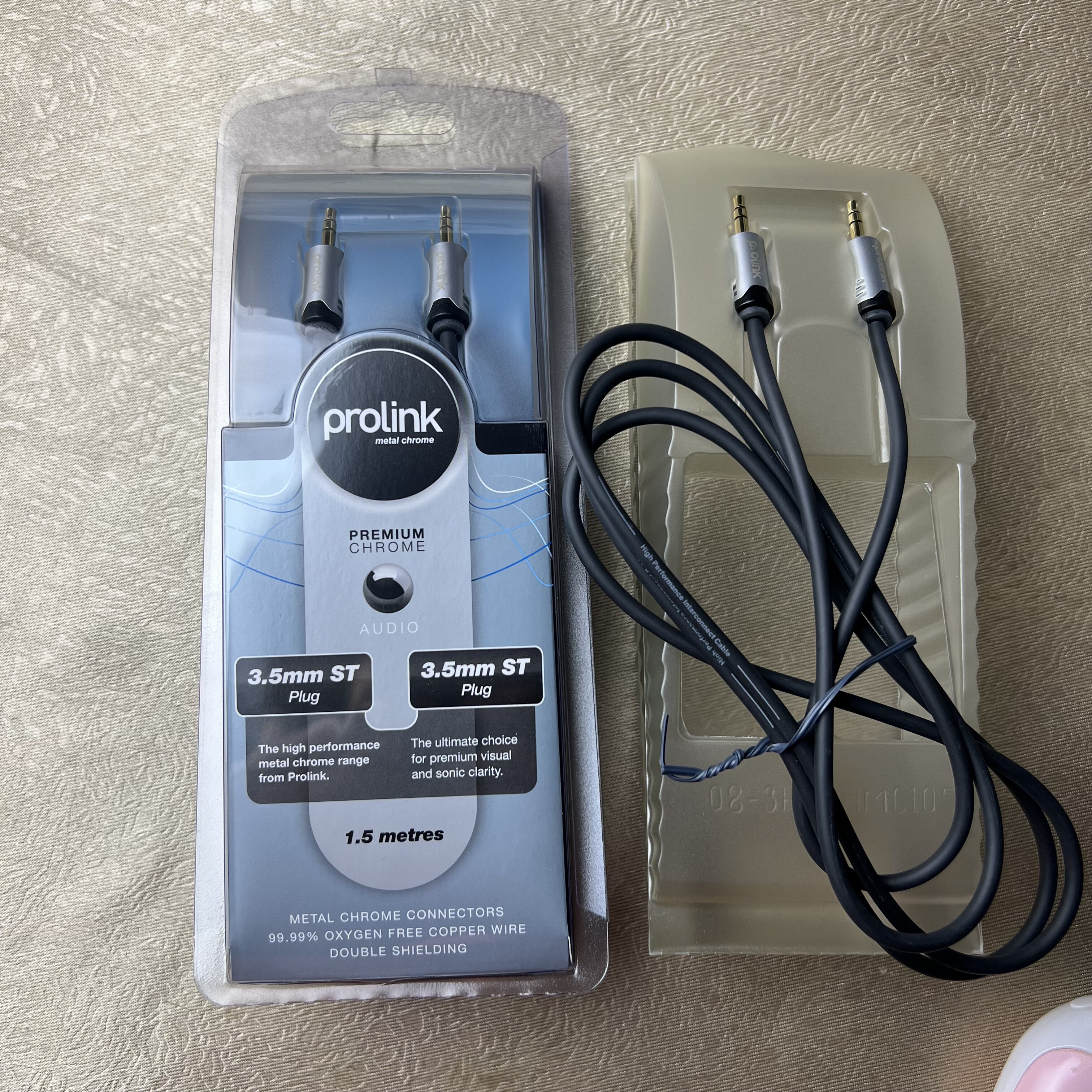 美国prolink音频线3.5mm公对公手机车载机音响AUX对录连接线镀金