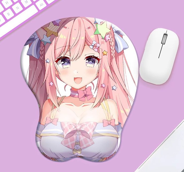 二次元动漫卡通鼠标垫日本美女防滑性感鼠标垫手托硅胶立体3D手腕