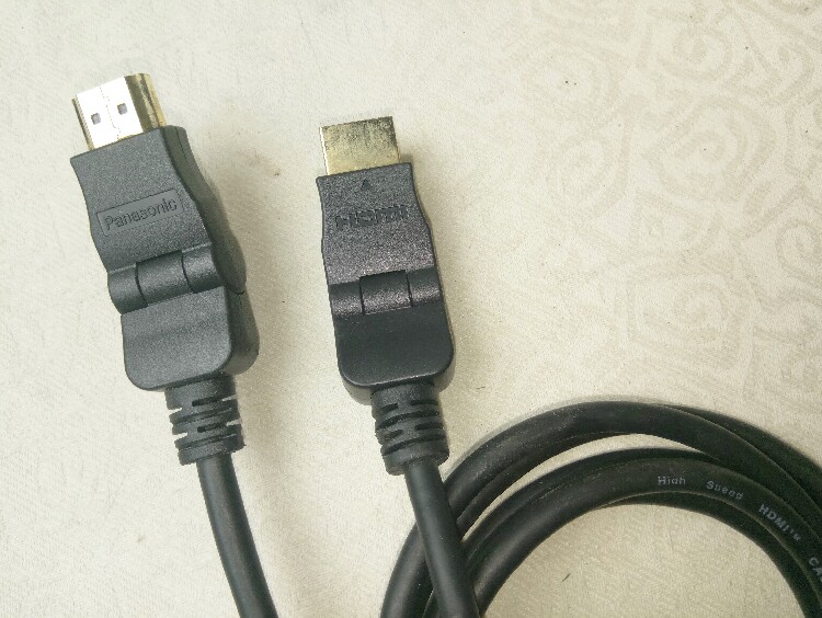 松下Panasonic HDMI高清线弯头直角90-270度自由转换 1.4版公对公