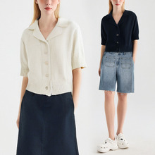 HOWL STUDIO香港设计师品牌新品高捻圈圈棉西装领针织上衣女