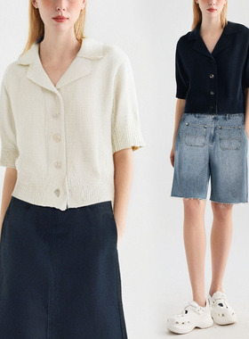 HOWL STUDIO香港设计师品牌新品高捻圈圈棉西装领针织上衣女