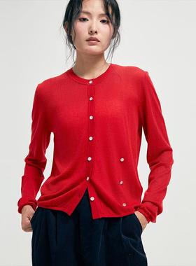 特价，不退不换。轻奢山羊绒羊毛混纺条纹装饰扣多种穿法毛衣