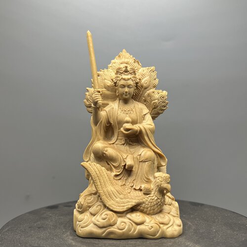 黄杨木雕九天玄女战神娘娘神像
