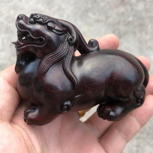 非洲小叶紫檀木雕瑞兽貔貅手把件家居客厅装饰招财红木工艺品摆件