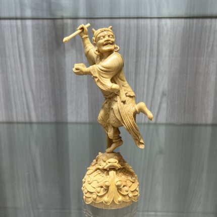 小叶黄杨木精雕魁星点斗占鳌头实木摆件家居书房客厅装饰金榜题名