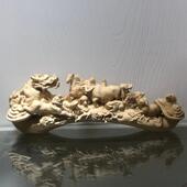 小叶黄杨木雕刻吉祥如意十二生肖实木摆件家居客厅送礼办公室饰品