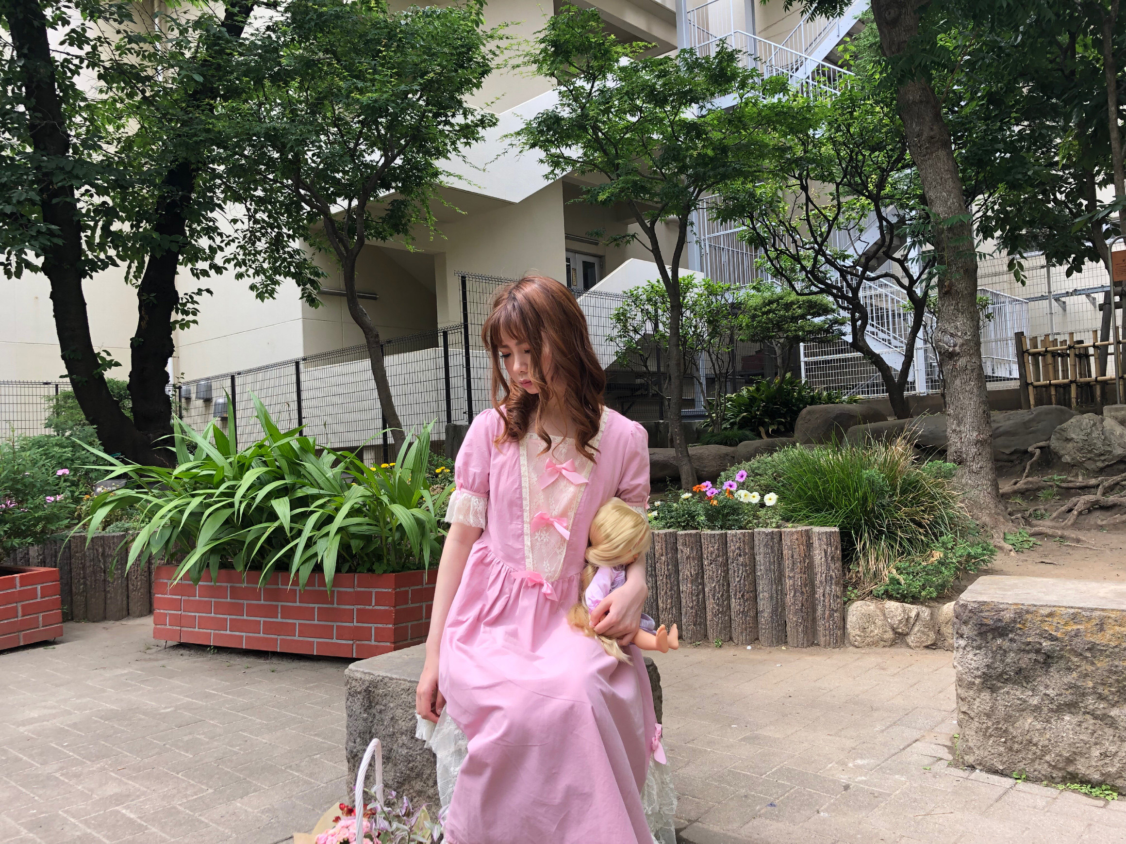 原创古着感复古连衣裙泡泡袖蝴蝶结拼接纯欲野餐风文艺少女