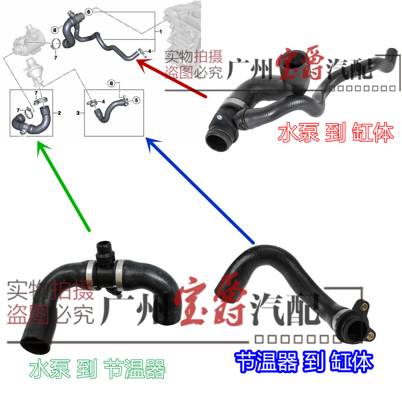 适用X1X3X4X5X6节温器水管