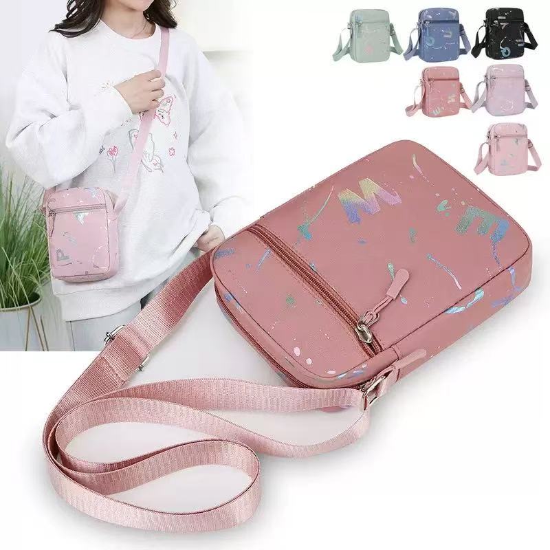 休闲百搭牛津布多层女单肩斜挎包