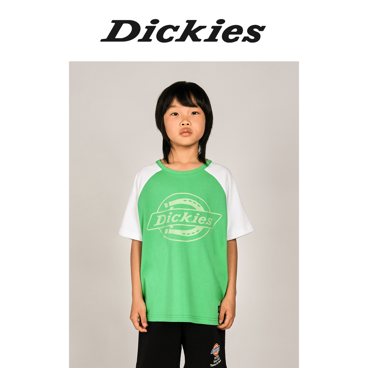 Dickies童装撞色插肩袖短袖T恤