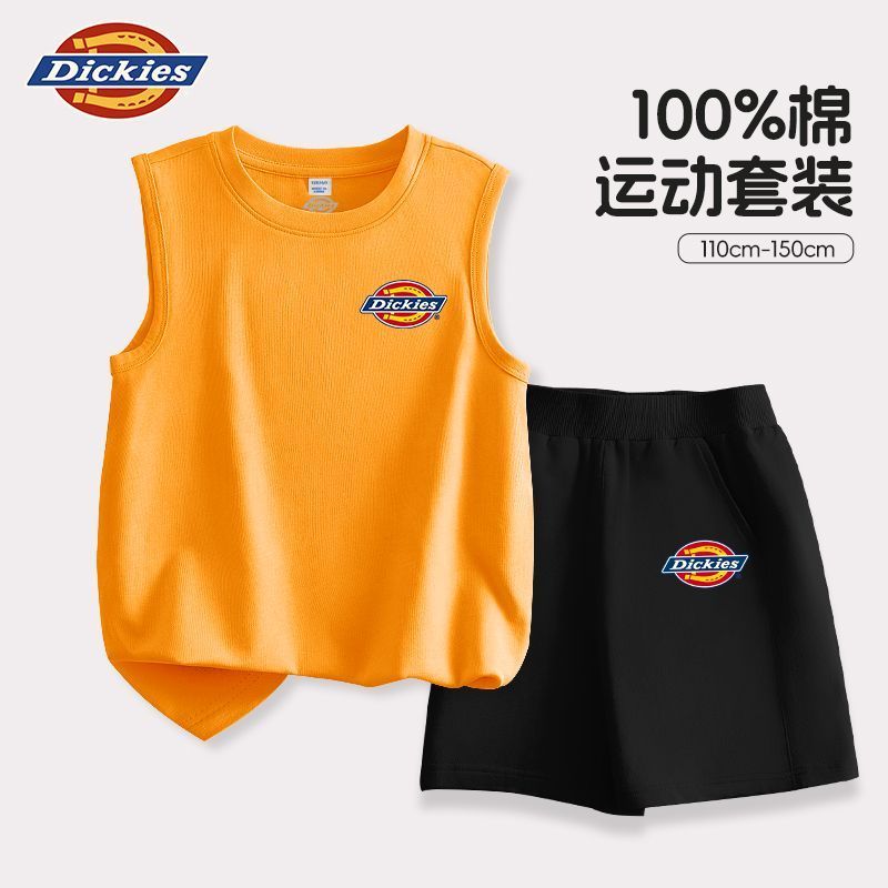 Dickies童装男童背心套装夏薄款短裤帅气男孩运动t恤无袖儿童夏装