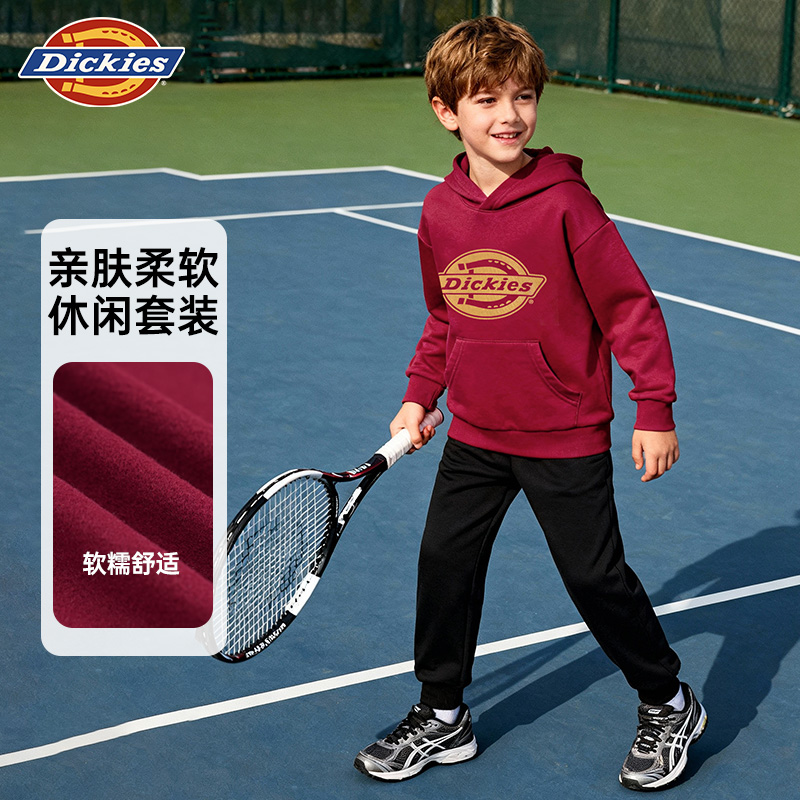 Dickies2025新款儿童连帽卫衣套装户外休闲潮酷卫衣卫裤两件套
