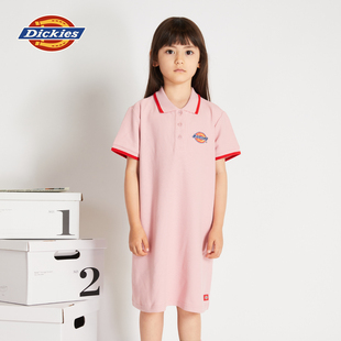 T恤翻领女童短袖 Dickies童装 绣花POLO短袖 新款 连衣裙 女童24夏季
