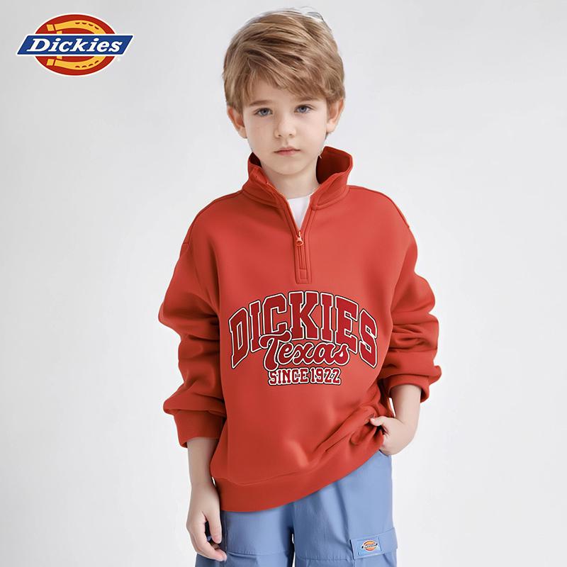 Dickies童装2025新款男女童卫衣儿童半开襟上衣女童潮牌衣服上衣