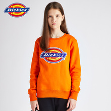 dickies儿童卫衣男女冬毛巾绣LOGO抓绒加厚圆领保暖常规版 卫衣