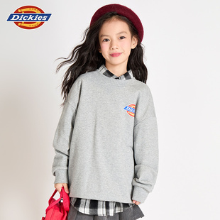 学生中大童上装 Dickies儿童卫衣2024秋冬新款 百搭圆领棉保暖时尚