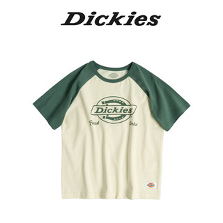 Dickies童装男童女童T恤24新logo印花撞色插肩袖拼接圆领短袖T恤