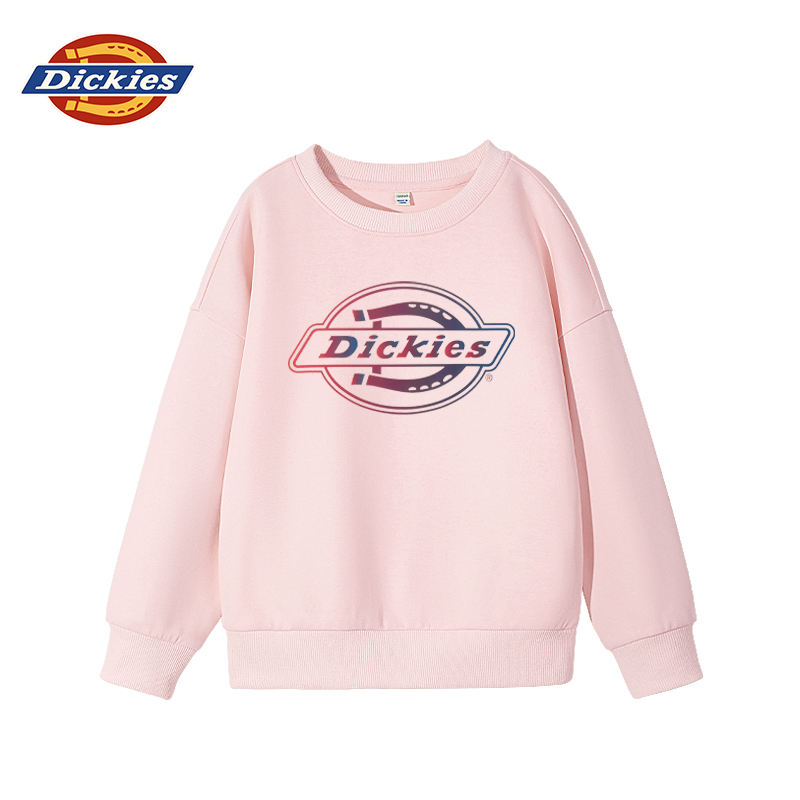 Dickies儿童圆领卫衣秋冬加厚保暖上衣休闲运动中大童宽松版