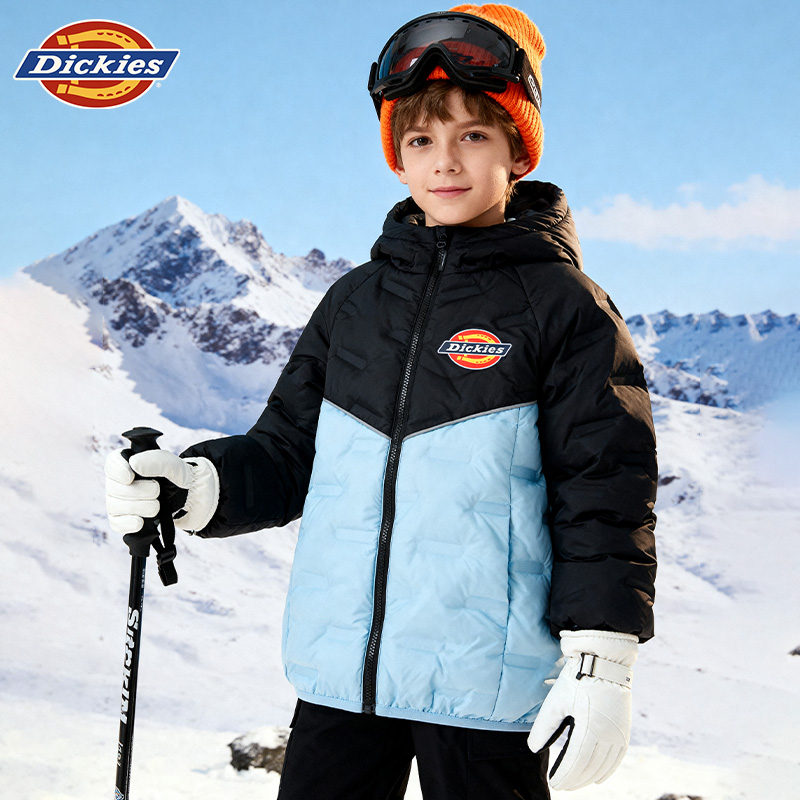 Dickies儿童羽绒服轻薄款男女童2025年经典logo休闲保暖冬季外套