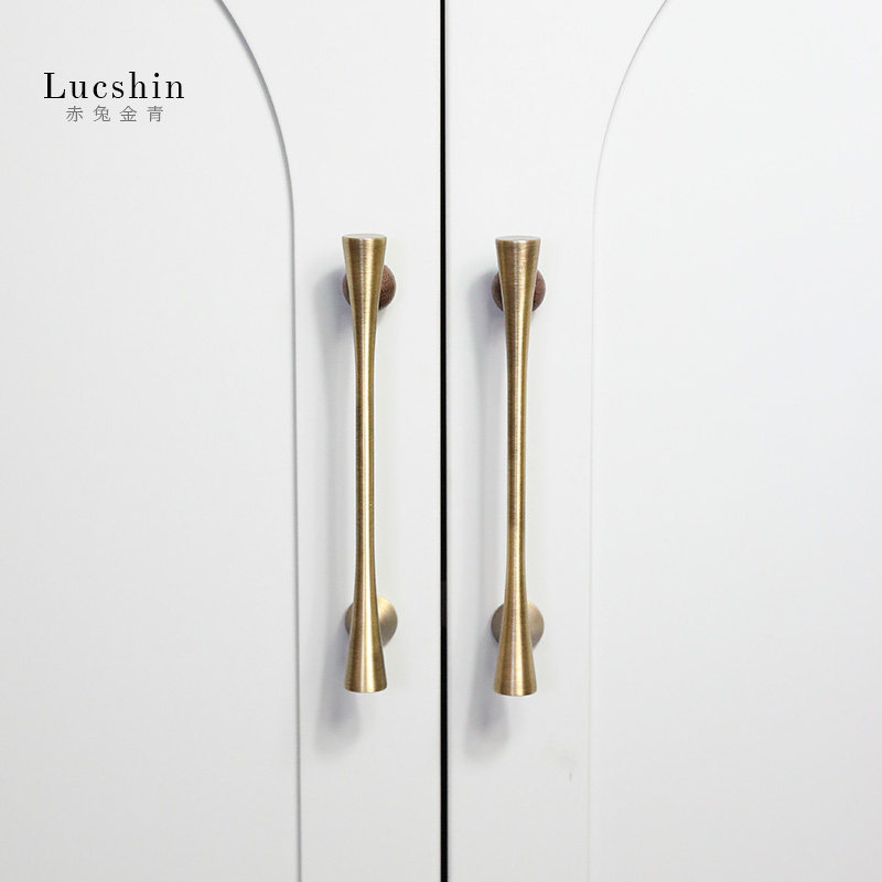 黄铜柜门拉手古铜色中古风衣柜橱柜抽屉复古简约轻奢家具柜子把手