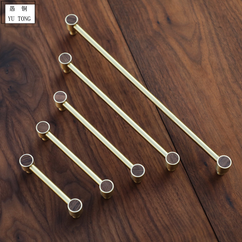 愚铜橱柜全黄铜木拉手新中式北欧