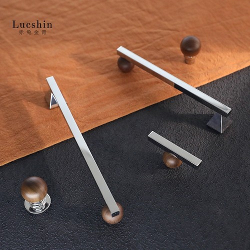 轻奢黄铜柜门拉手中古银色拉手