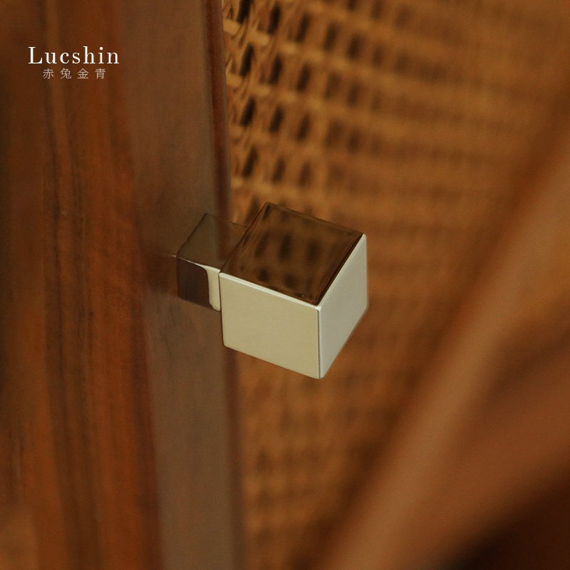 法式方块纯铜柜门现代简约拉手