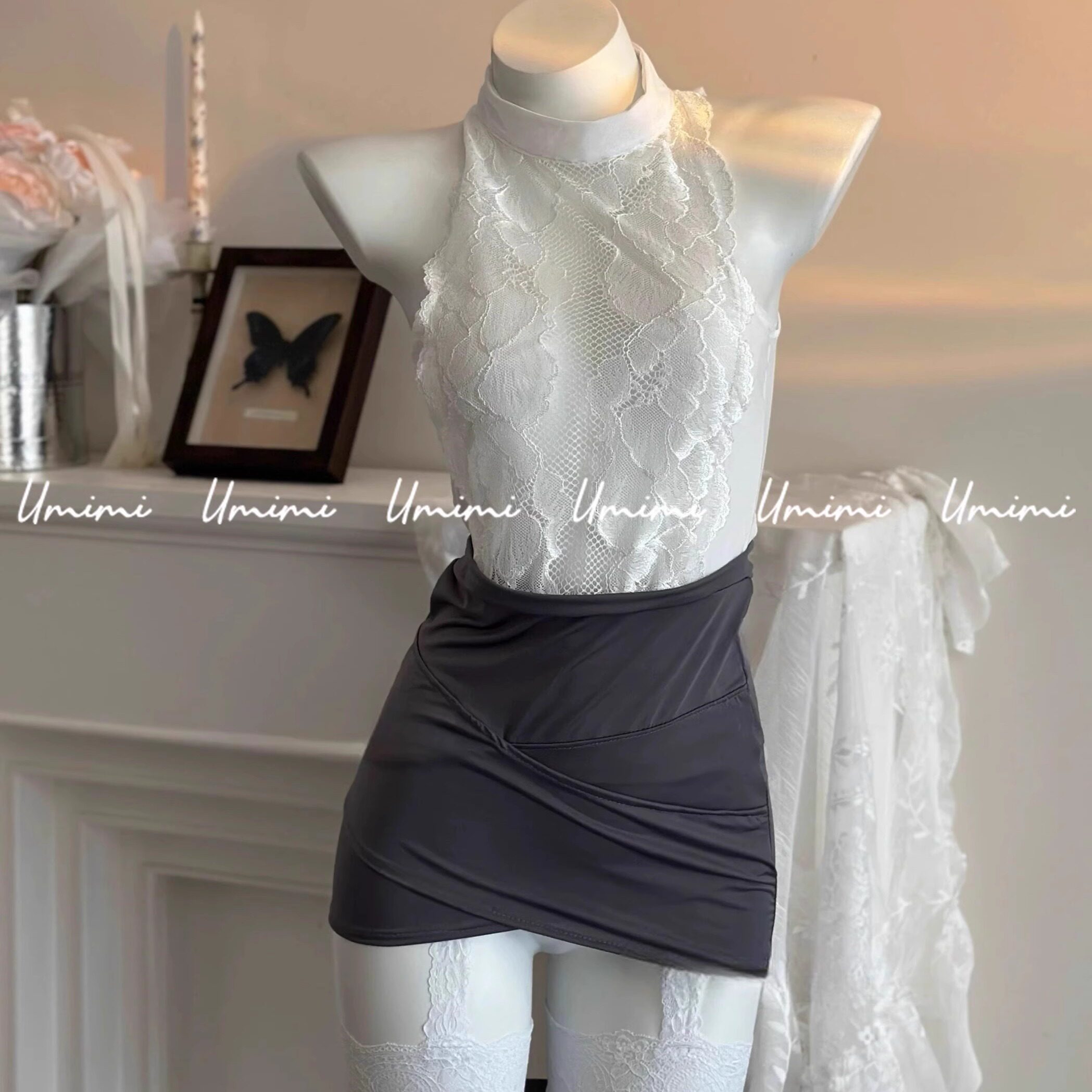 性感趣味蕾丝cos包臀秘书制服