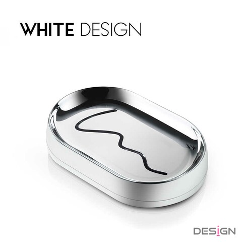 White Design铝合金镜面双层香皂盒沥水肥皂盒简约高档卫生间设计