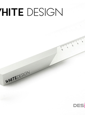 White Design 高端创意办公文具 铝合金直尺子 金属商务办公礼品