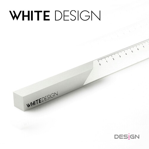 White Design 高端创意办公文具 铝合金直尺子 金属商务办公礼品