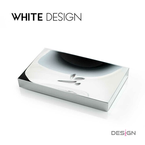 White Design铝合金镜面方形香皂盒沥水肥皂盒简约高档卫生间设计