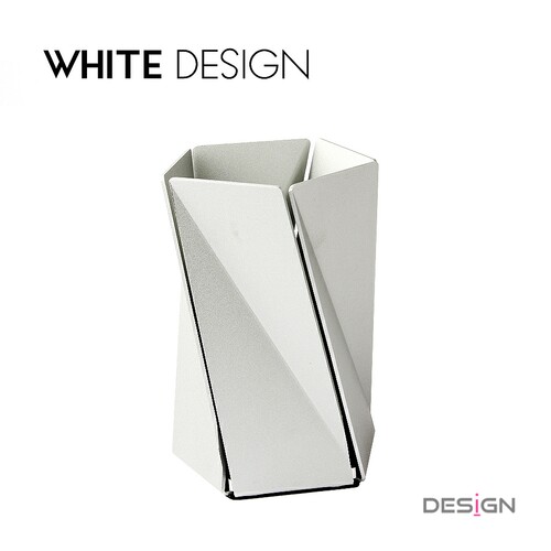 White Design 创意金属扭转铝合金笔筒 简洁桌面收纳高端文具