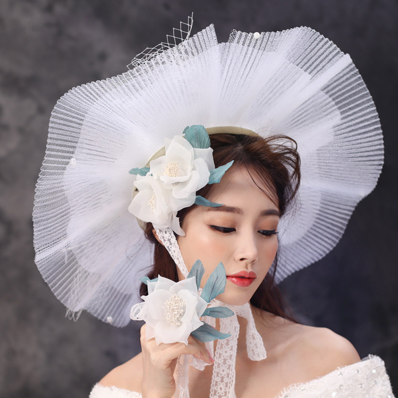 新娘礼帽日甜美网纱结婚网帽婚纱配饰帽子摄影拍照装饰