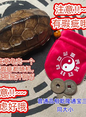 六爻周易真龟甲乾隆通宝摆件