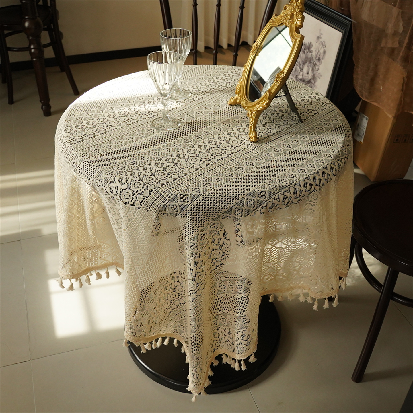 美式复古镂空蕾丝桌布