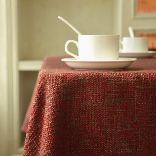 红色加厚棉麻结婚庆餐桌布定制