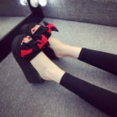 时尚 2024女夏季 厚底沙滩凉拖 一字拖凉鞋 松糕室外坡跟韩版 拖鞋 新款