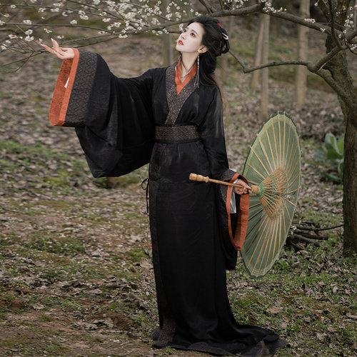 仙楚姬原创汉服女【岳山】春秋直裾战国袍复原男女同款情侣汉服