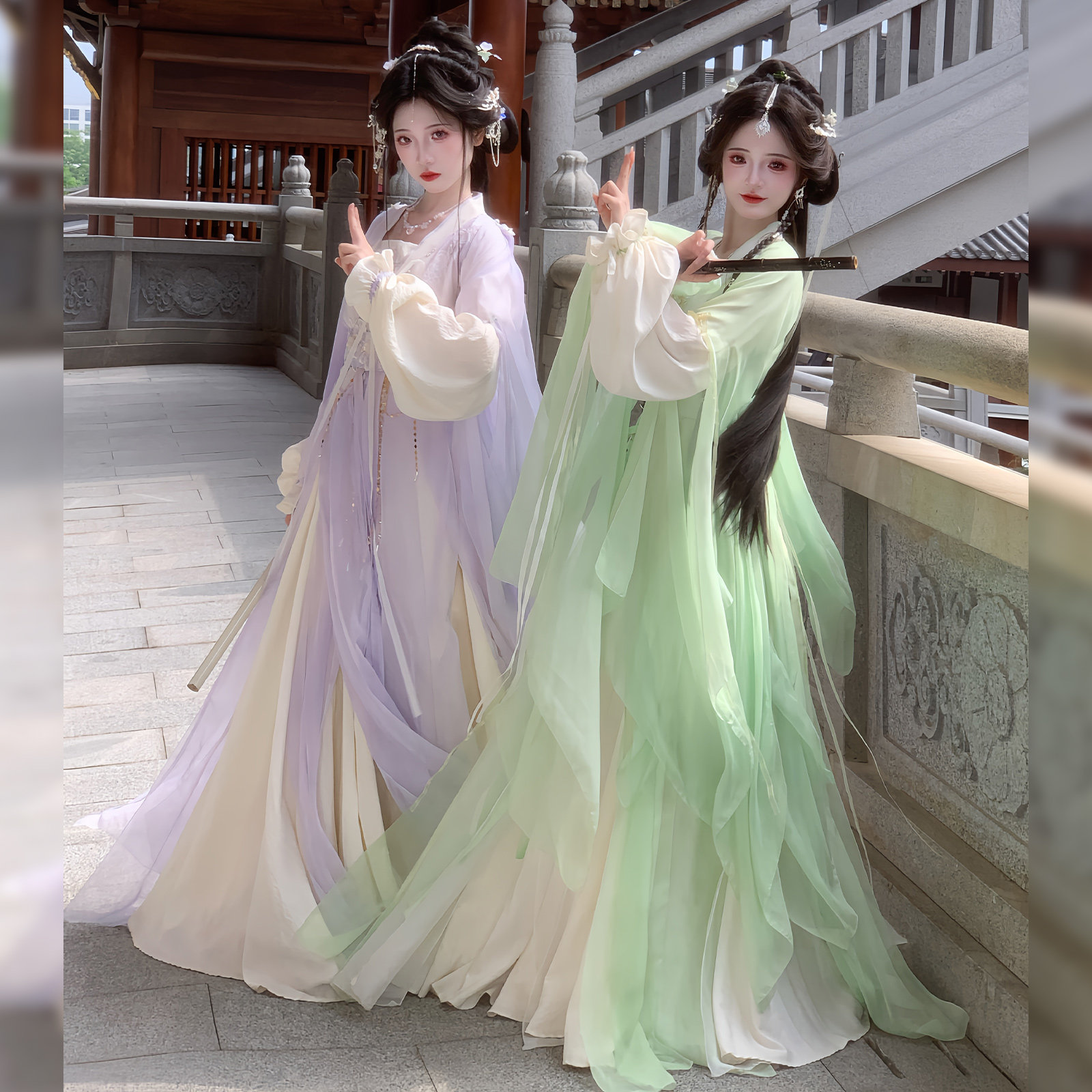 仙楚姬原创汉服【木兰辞】汉元素齐腰刺绣飘逸汉服淡雅日常春夏款图片