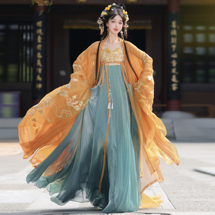 仙楚姬原创汉服女【长相思】唐制诃子裙重工刺绣双层大袖衫春夏款