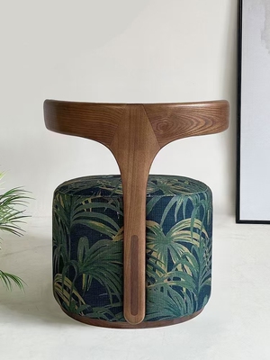 新品预告 实木复古沙发椅 设计师中古椅艺术轻奢散尾葵布艺休闲椅
