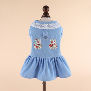 狗狗衣服春秋猫咪宠物比熊博美泰迪幼犬牵引胸背裙子小型犬公主风