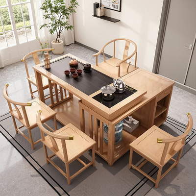 旋转茶几阳台小茶桌实木小型客厅茶台家用小户型泡茶桌简约