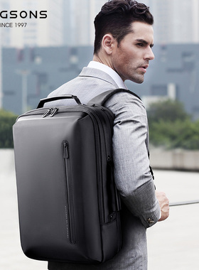 金圣斯高端品牌男士电脑双肩包商务出差旅行背包大容量轻便通勤包