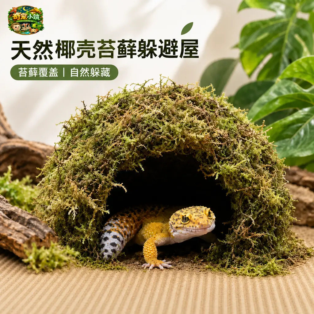 半壳椰壳苔藓保湿躲避屋爬宠通用图片